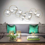 White Birds Flying Metal Wall Art